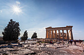 Tourists at the Acropolis of Athens, Athens, Greece