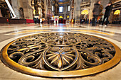 Decorative metal gold floor cover, St. Peter's Basilica, Rome, Italy