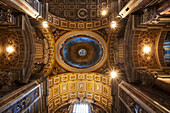 Ornate ceiling, St. Peter's Basilica, Rome, Italy
