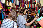 Tourists in the souks, Marrakech, Morocco