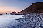 The Blegberry shore at dusk, near Hartland Quay, Devon, England, United Kingdom, Europe