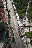 High angle view of city street