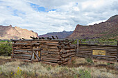 Ruins of the historic McPherson Ranch in Desolation Canyon, Utah.