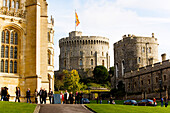 Tourists arriving at Windsor Castle in Berkshire, England.