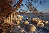 Icey coast at Ruegischen Bodden, Vilm, Baltic Sea, Mecklenburg-Western Pomerania, Germany