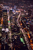 Aerial view of Los Angeles cityscape, California, United States