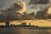 Havana city skyline and cloudy sky, Havana, Cuba