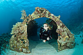 Garage der Jacques Cousteau Unterwasserstation Precontinent II, Shaab Rumi, Rotes Meer, Sudan