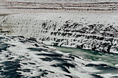 Gulfoss Waterfall in southern iceland in Winter, Golden Circle, Iceland, Northern Europe
