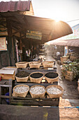 Kalaw market at sunrise, Shan State, Myanmar Burma, Asia