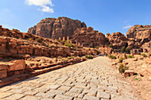 Colonnaded Street, City of Petra ruins, Petra, UNESCO World Heritage Site, Jordan, Middle East