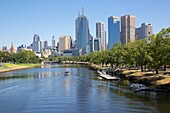 Yarra River and city skyline, Melbourne, Victoria, Australia, Pacific