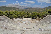 Ancient theatre of Epidaurus Epidavros, Argolis, Peloponnese, Greece, Europe