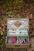 Open Jewelry Box on Ground