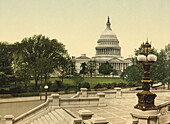 Capitol Building, Washington DC, USA, Photochrome Print, circa 1899