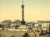 Place de la Bastille, Paris, France, Photochrome Print, circa 1901