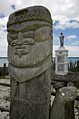 Traditinal wood carving at the Baie de St. Maurice on the island of Ile des Pines, New Caledonia