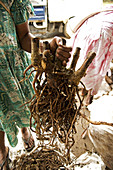 Kavawurzeln sind Teil des Angebots auf dem Markt in Port Vila