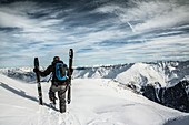 Backcountry ski adventure in Austria, Tyrol.