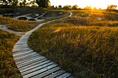 Boardwalk in Kohler-Andrae State Park in Sheboygan, Wisconsin offers camping and 2.5 miles of sandy beach.