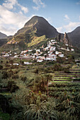 malerisches Bergdorf Hermigua, La Gomera, Kanarische Inseln, Kanaren, Spanien