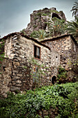 Steinernes Haus im Tal von Vallehermoso, La Gomera, Kanarische Inseln, Kanaren, Spanien