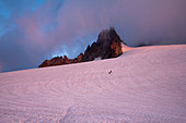 Sunrise on the glacier Plateau du Trient, Pennine Alps, canton of Valais, Switzerland
