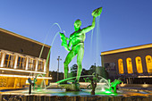 Poseidonbrunnen auf dem Götaplatsen vor dem Kunstmuseum, Göteborg, Bohuslän, Südschweden, Schweden, Skandinavien, Nordeuropa, Europa