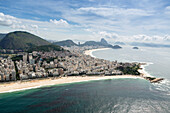 Arpoador and Copacabana beaches and the Arpoador peninsula, Rio de Janeiro, Brazil, South America