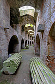The Underground of the Flavian Amphitheater, the third largest Roman amphitheater in Italy, Pozzuoli, Naples, Campania, Italy, Europe