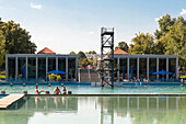 swimming pool Schwanseebad, Weimar, Thuringia, Germany