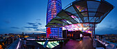 rooftop terrace with pool, Hotel Silken Diagonal Barcelona, Torre Agbar, architect Jean Nouvel, modern architecture, LED-lightning, landmark, district 22@, Barcelona, Catalunya, Catalonia, Spain, Europe