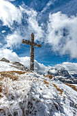 Gran Cir, Dolomites, South Tyrol, Italy. On the summit of the Cir.