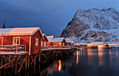 Typical homes of the fishermen of Reine fishing village, lofoten Islands, Norway