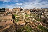 Palatine Hill, Rome, Lazio, Italy. The Roman Forum seen from Palatine Hill