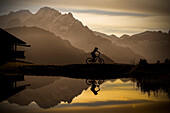 rider at the lake