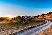 huts in autumn