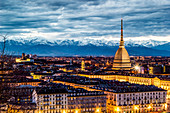 Turin, Piemonte, Italy. cityscape from Monte dei Cappuccini