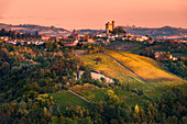 Italy, Piedmont, Cuneo District, Langhe - Autumnal color at Serralunga d'Alba