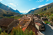 The village of Castellavazzo, in the valley of the Piave, Belluno, Dolomites.