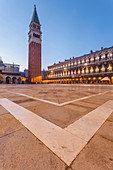 The bell tower of San Marco at dawn. Venice, Veneto, Italy