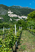 The old village of Roccacasale clings to the steep slopes of the Majella Mountains