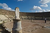 Salamis, Roman ruins near Famagusta,  visitors in the amphitheater, Gazimagusa, Nord-Zypern