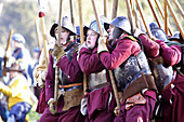 Holly Holy Day, Nantwich,Cheshire,UK. Soldiers reenact the Battle of Nantwich English Civil War historic event held in Nantwich,Cheshire, every January.