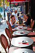 Terrace restaurant. Rue Rambuteau Street. Paris. France. Europe.