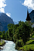 Village of Lauterbrunnen Lötschen valley in the Valais, Switzerland