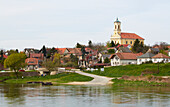 View at Ercsi , River Danube , Hungarian Low Land , Hungary , Europe