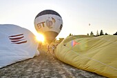 European Balloon Festival. The largest hot air balloon festival in Spain and one of the largest in Europe. Igualada, capital of Anoia Comarca, Catalonia, Spain