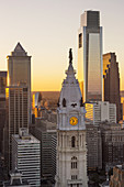 City Hall Comcast Tower Downtown Skyline Philadelphia Pennsylvania Usa.