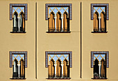 Moorish style façade in the historic district of Córdoba, Córdoba province, Andalusia, Spain.